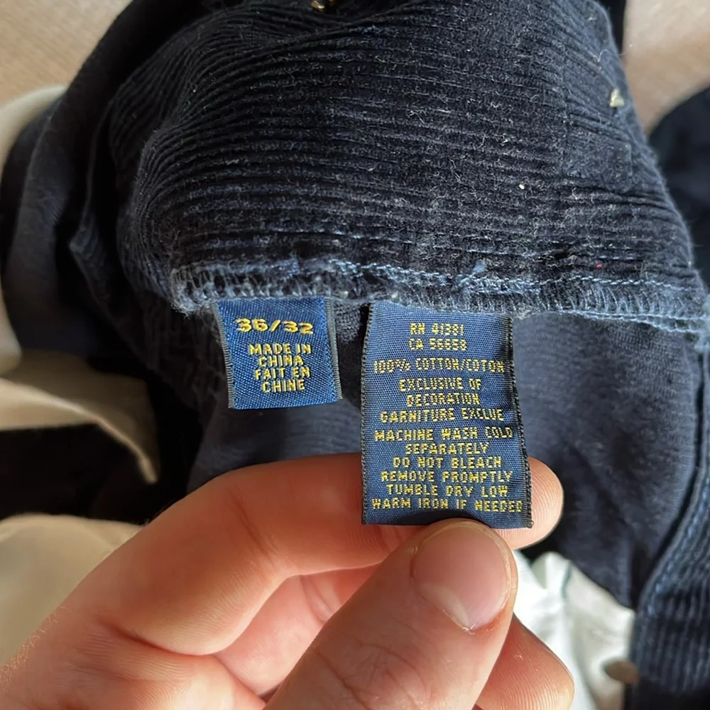 Polo Ralph Lauren Navy Corduroy Pant 36x32